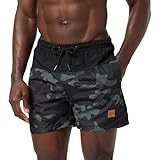 Urban Classics Block Swim Shorts, Pantaloncini Da Bagno Uomo, Multicolore (Blk/Darkcamo), 4XL