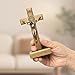 KUXBET Wood Standing Cross 5inch Small Crucifix - Jesus Christ Wall Cross Crucifix for Table or Wall Decor Home Decoration (5.5