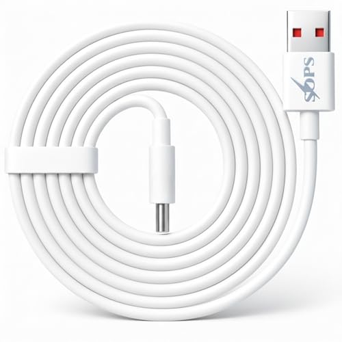 Image of 100W Fast Charging USB A to Type C Cable, 10A High Speed Charging & Data Sync Cable, Premium TPE USB C Charger Cable, Reinforced Connectors, 1 Meter, Compatible with USB Type-C Smartphone, White