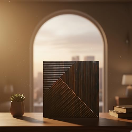 Image of Kayra Decor 3D PVC Wall Panels for Bedroom & Living Room | Fluted Design | Blackwood Color | 19.7 x 19.7 Inch | Pack of 12 | 32.28 Sq Ft