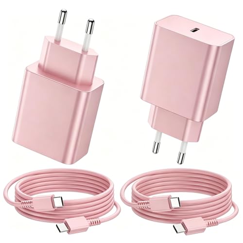 Cargador para Samsung Carga Rapida 2Pack, 45W USB C Cargador Rapido con 2M Cable para Samsung Galaxy S25/S24/S23/S22/S21/S20/Plus/Ultra/Edge/FE/S25+/Note 20/10/9/8/A55/Flip/Fold Tipo C Cargado Cabezal
