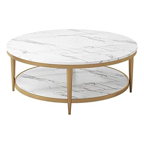 JHBW Round coffee table, double marble design Cover