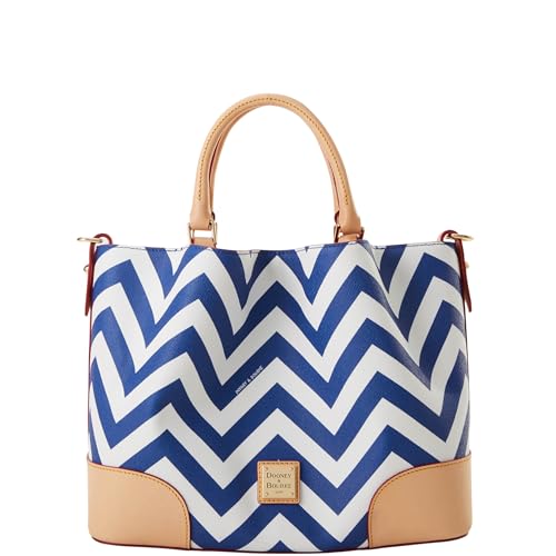 Dooney & Bourke Satchel Bags for Women, Chevron Brenna Women's Satchel Handbag with Removable Crossbody Bag Strap