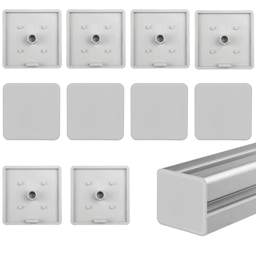 ZMaglorian Tappi per Profilati in Alluminio 40x40 mm, 10 Pezzi in ABS Grigio, Terminali di Protezione per Profili Quadrati, Accessori Fai da Te e Strutture