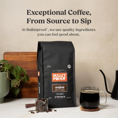 Image of Bulletproof Original Medium Roast Whole Bean Coffee, 5 Pounds (bulk), 100% Arabica Beans, Clean Coffee Tested for Toxins