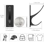 pickpiff Self Adhesive Coat Hooks for Hanging: Heavy Duty Stainless Wall Hook for Towel, Backpack, Hat, Sturdy Metal Hanger for Bathroom, Bedroom, Door, 4-Pack, Matt Black - Image 3