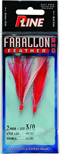 P-Line FF3/0RED/WHT Farallon Feather 2 HK 3/0 Red/White