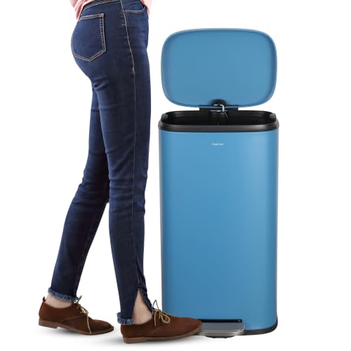 Image of happimess Curtis 8 Gal Step Trash Can Soft Close 25 inch, Bright Cobalt Blue
