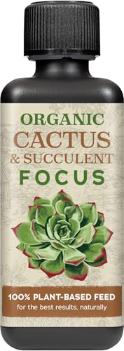 Organic Cactus & Succulent Focus Concentrated Liquid Fertiliser, 300 ml - Plant-Based Fertiliser - Professional Grade Plant Food Concentrate with Kelp Seaweed Extract - Makes 60L Feed