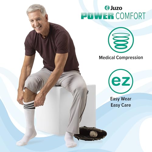 Image of Juzo Power Comfort, 2601 Knee-High, 20-30 mmHg, Cushioned Sole Compression Sock - Men & Women, Tall