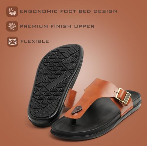 Image of DOCTOR HEALTH SUPER SOFT Men's Stylish Cushioned Slippers | Breathable, Skid Resistant, Adjustable Strap | PU Double Density Anti-Slip Casual Footwear for Everyday Comfort