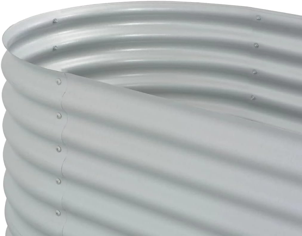 vidaXL Garden Raised Bed Outdoor Backyard Herb Flower Box Planter DIY Vegetable Pot Growing Container 157.5"x31.5"x31.9" Galvanized Steel Silver