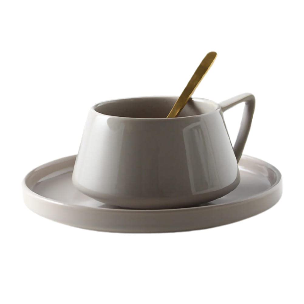 Zestaw ceramicznych kubków do kawy ze spodkiem - eleganckie filiżanki do herbaty do domu i na imprezy