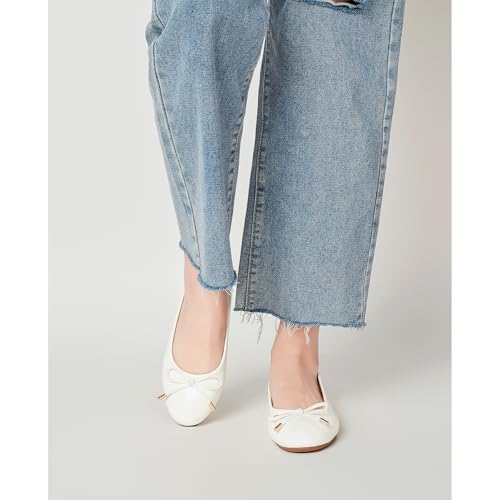 Women's Shine Ballet Bow Dressy Flats Round Toe Slip On Foldable Flats Dress Work Shoes for Business Casual Office3