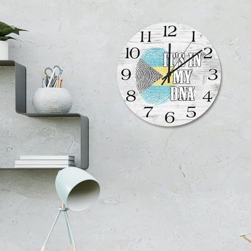 Horloge murale en bois Bahamas 38cm pendule rustique à piles - 3