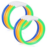 HAKIDZEL 8 Stück Teiliges Unterwasser Tauchring für Buntes Schwimmspielzeug Tauchtraining Zubehör...
