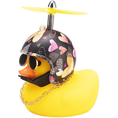 Image of wonuu Rubber Duck Car Decorations Cute Yellow Duck Car Dashboard Ornaments with Propeller (Love)