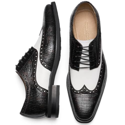 Image of Men's Dress Shoes Genuine Leather Oxfords Luxury Formal Business Suit Shoes with Blake Rapid Stitch
