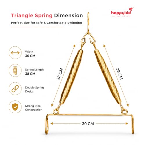 Image of Happykid Baby Cradle Set | Durable Cotton Cloth, Mosquito Net, Spring, Triangle and Window Hanger (Purple, Without Bed)