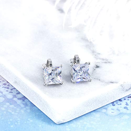 Yoqucol AES054 2 Pairs Clip On Earrings 8Mm Cubic Zirconia Crystal Non Pierced Clip On Stud Earrings thumb #7