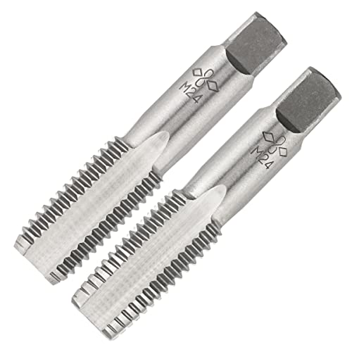 Aceteel M24 X 3.0 Metric Hand Tap, Right Hand M24 X 3.0mm Threading Hand Tap 1Pair