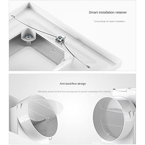 Ventilador de ventilación de 10 pulgadas para montaje en techo, extractor de aire cuadrado para baño, inodoro, cocina y dormitorio, ventilador extractor potente y de bajo ruido para baño miniatura 6
