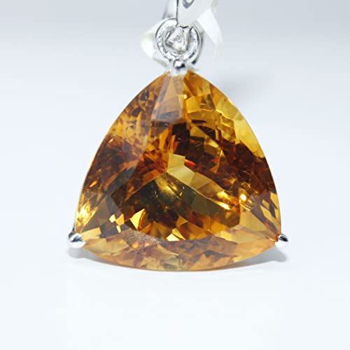Yellow Topaz Necklace For Men & Woman/Topaz Gemstone Pendants / 20X20 Mm / 925 Sterling Silver Locktes/Charm Pendant #TOP5