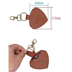 Rayzm Keychain porte-médiators avec médiators 6pcs, sacoche en cuir pour plectres guitare, cravate bouton tête de serre… - Les Beatles, Paul McCartney, John Lennon, RIngo Starr, George Harrison Rayzm Keychain porte-médiators avec médiators 6pcs, sacoche en cuir pour plectres guitare, cravate bouton tête de serre… – Image 6