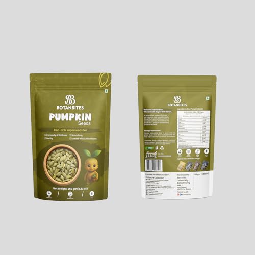 Image of BOTANBITES Pumpkin Seeds 500g | High in Protein & Fibre | Kadu Ke Beej | Rich in Magnesium, Zinc & Omega-3 | Raw Seeds for Eating | Immunity Booster & Fat Loss Snack (500g)