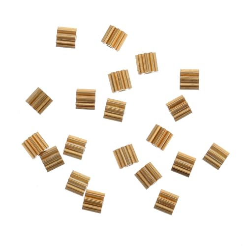 BESTonZON Engranaje de Cobre Pequeño de 9 Dientes Orificio de 2 Mm, 20 Piezas, Piñón Mecánico para Modelos, Drones y Juguetes de Bricolaje, Accesorio de Transmisión para Vehículos RC