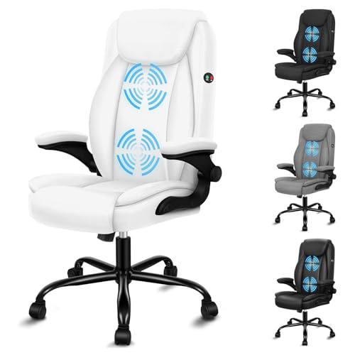 ALFORDSON Chaise de Bureau Fauteuil de Direction en Cuir PU Capacité de Charge de 150 kg Siège de exécutif avec Dossier Haut et siège Large Fauteuil...