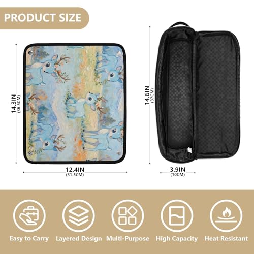 Funda y bolso organizador para herramientas de cabello resistentes al calor 15-16 pulgadas con diseño de ciervo en safari miniatura 4