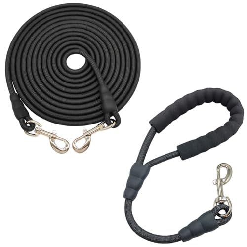 15-FT-Strong-Nylon-Tie-Out-Rope-Dog-Leash-18-Inch-Short-Dog-Leash-Traffic-Pet-Lead