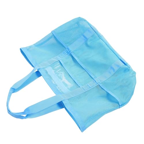 BESPORTBLE Large Capacity Mesh Beach Tote for Women Versatile Outdoor Storage Bag for Travel Organized Beach Essentials for Wet and Dry Items Lightweight Design Sky