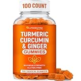 Turmeric Gummies for Adults and Kids | Max Strength Turmeric and Ginger Supplement | Vegan Organic Natural Turmeric Curcumin Gummies for Overall Health | Best Curcumin Supplement with Ginger