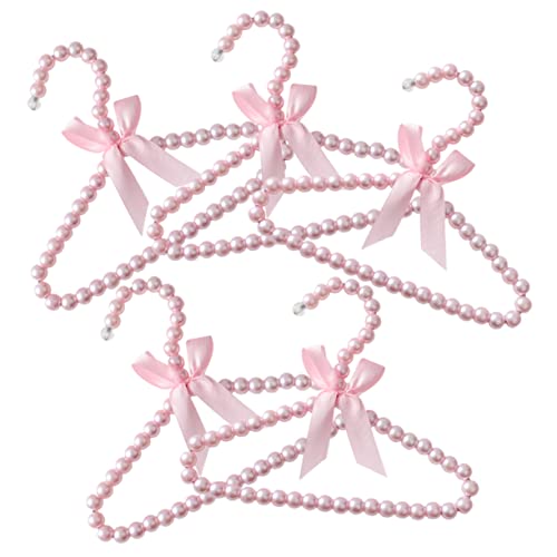 Happyyami 5pcs Small Pearl Hangers Delicate Clothing Organizers Non Slip Hangers for Clothes for Pants Dresses