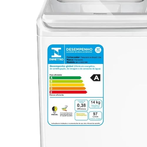 Panasonic Máquina de Lavar 14kg Branca 127v NA-F140B1W