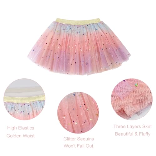 Image of Little Girls Dress Up with Pink Unicorn Tutu Headband,dreamy pink S, 1-3T