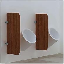 Particiones de baño con pantalla de privacidad para orinal de hombre montada en la pared y accesorios de acero inoxidable para escuela, centro comercial y lugares públicos, color marrón (1 unidad)