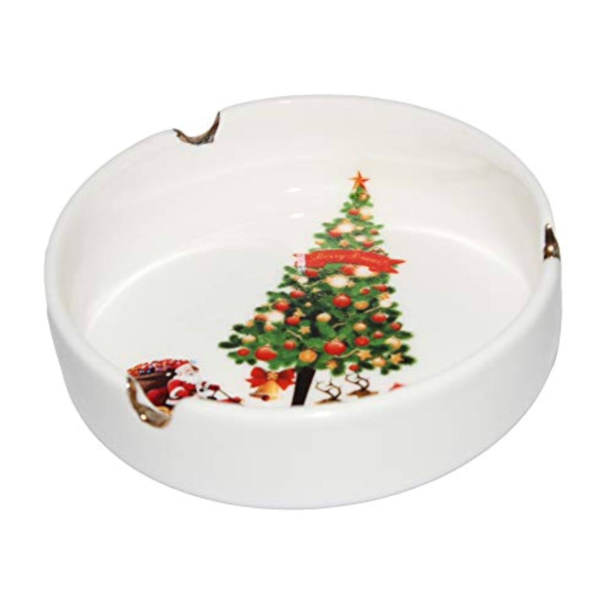 Christmas Theme Ceramic Ashtray, Design 4