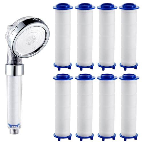 8 Pcs Cabezal de Ducha Filtro de Algodón PP 7.5 CM para Ducha, Adecuado para Filtrar Polvo y Residuos