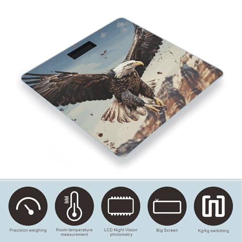Báscula digital de baño de cristal templado con pantalla LCD miniatura 3