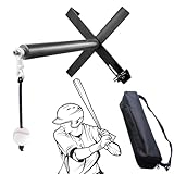 CAMNWAMN Portable Baseball/Softball Swing Trainer with The Tethered Ball, Hit Away Baseball Swing Trainer System, Easy Setup On Fence Hitting/Batting Trainer with Auto Reset.