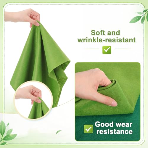 Image of WILLBOND 12 Pcs Large Felt Sheets 37 x 20 Inch 1.2 mm Green Series | Soft Fabric by Yard for DIY Decor, Graduation Gift Sewing, 12 Assorted Colored Felt Sheets for Crafts, Versatile Use