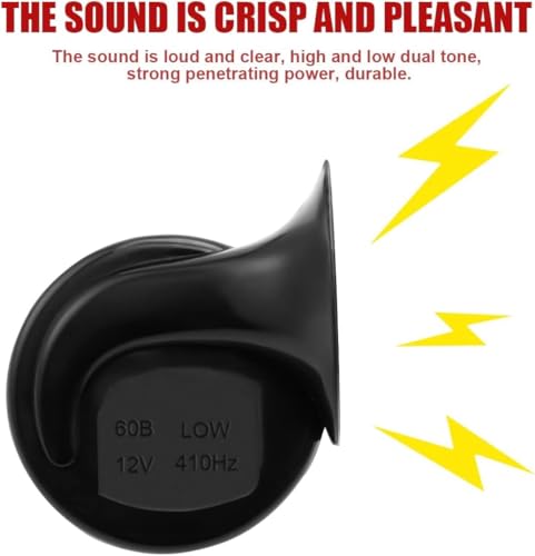 Image of Waterproof COPPER COIL Car Horn Super Loud Train Horns, Dustproof Durable Air Electric Snail Horn,12V Raging Sound Air Horns Hooter Universal For Car, Motorcycle, Truck, Bike, Scooty (Black)