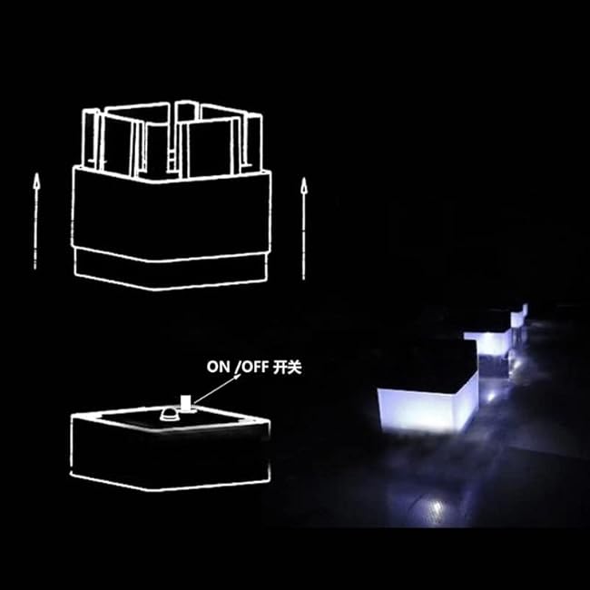 Solar LED 2In x 2In(5cm x 5cm) Fence Post Cap for Wrought Iron and Aluminum or Garden, Solar Fence Lights White Light - 8 Pack Black, White 432