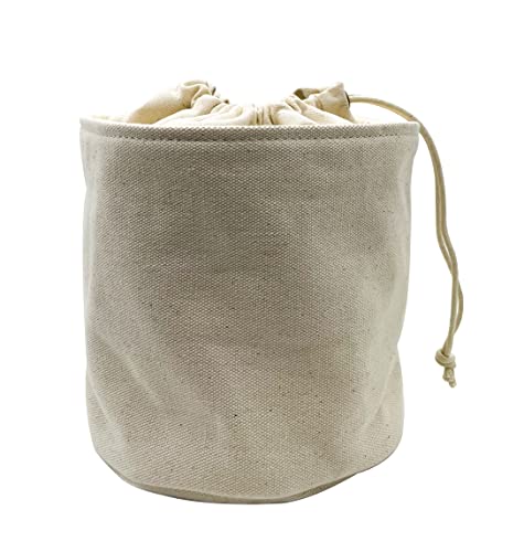Canvas Round Handbag Organizers, Sturdy Purse Insert Organizer Bag in Bag, 5 Pockets 3 Sizes Beige M Cover