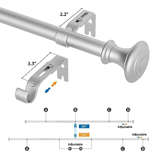 Box Space Curtain Rods For Windows 66 To 120 Inches thumb #2