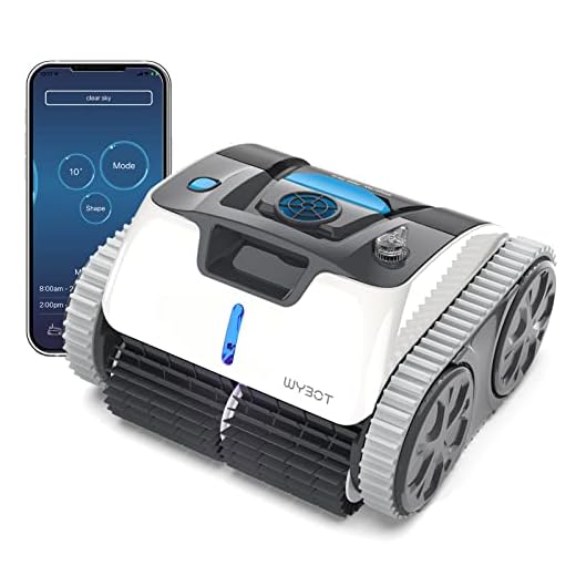 WYBOT Wall Climbing Robotic Pool Cleaner with APP Mode, Excellent Suction Power, Smart Navigation Technology, 9200mAH Large Battery, LED Indicator, Cordless Automatic Pool Vacuum for Inground Pools