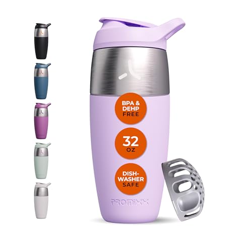 Promixx Pursuit botella mezcladora de proteínas de acero inoxidable de una sola pared, batidos súper suaves, 950 ml Promixx Pursuit botella mezcladora de proteínas de acero inoxidable de una sola pared, batidos súper suaves, 950 ml